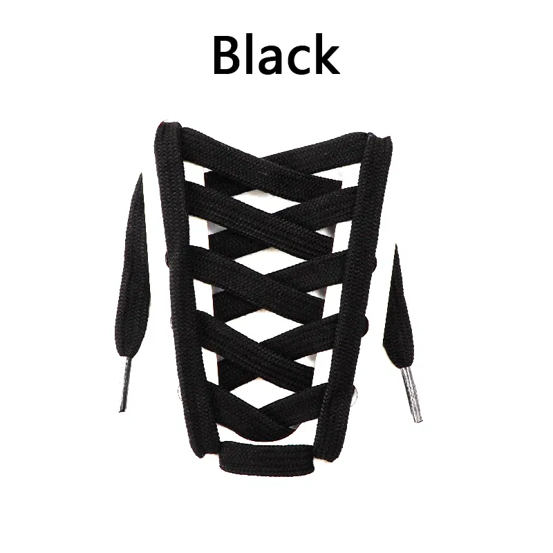 Color: black, Ships From: CHINA, Length: 140cm - 1 Pair Flat Shoelaces for Sneakers Rugged Wear-resistant Classic Canvas Sports Shoe Laces Women Men Shoelace Solid Double Cotton