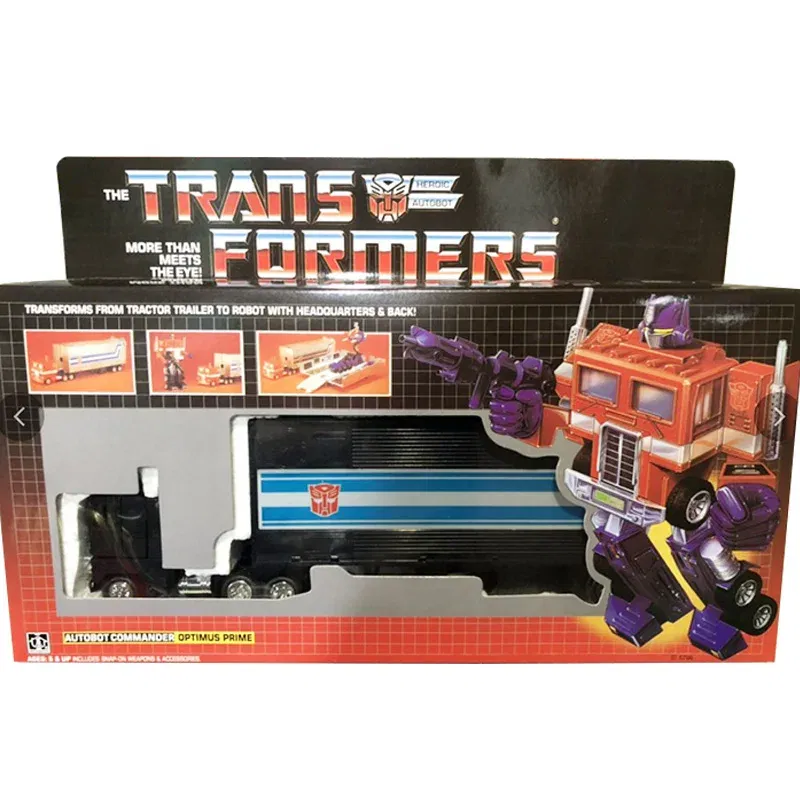 Color: Black - Transformation G1 Re-enacted OP Prime Red KO Edition With Carriage Metal Front Action Figureals Model Toys Gift