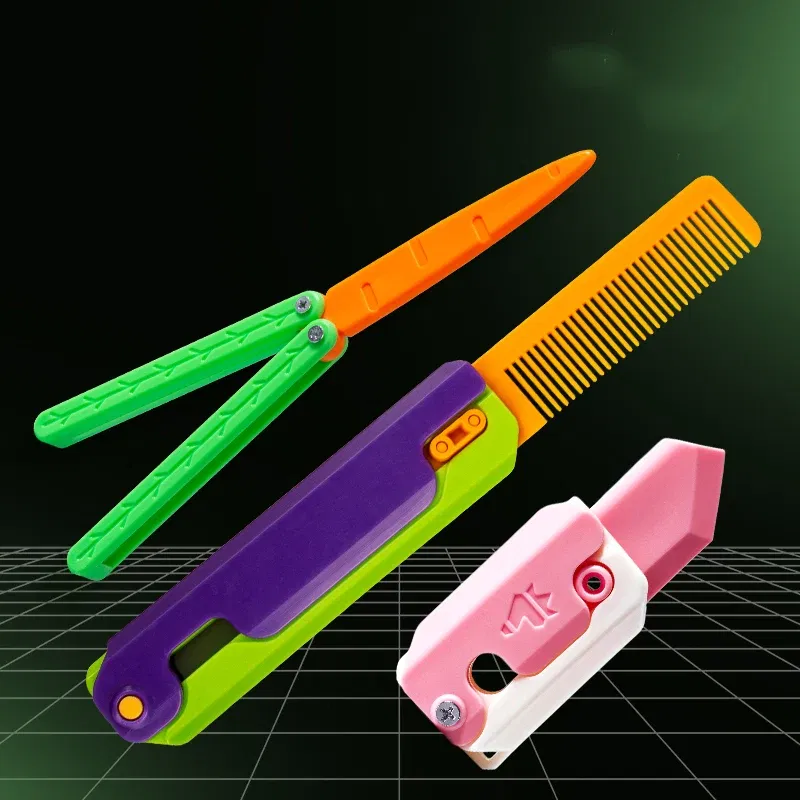 Color: Yellow, Ships From: CHINA - Gravity Folding Claw Knife Radish Knife 3d Printing Gravity Knife Small Radish Knife Push Card Decompression Fidget Mini Toy