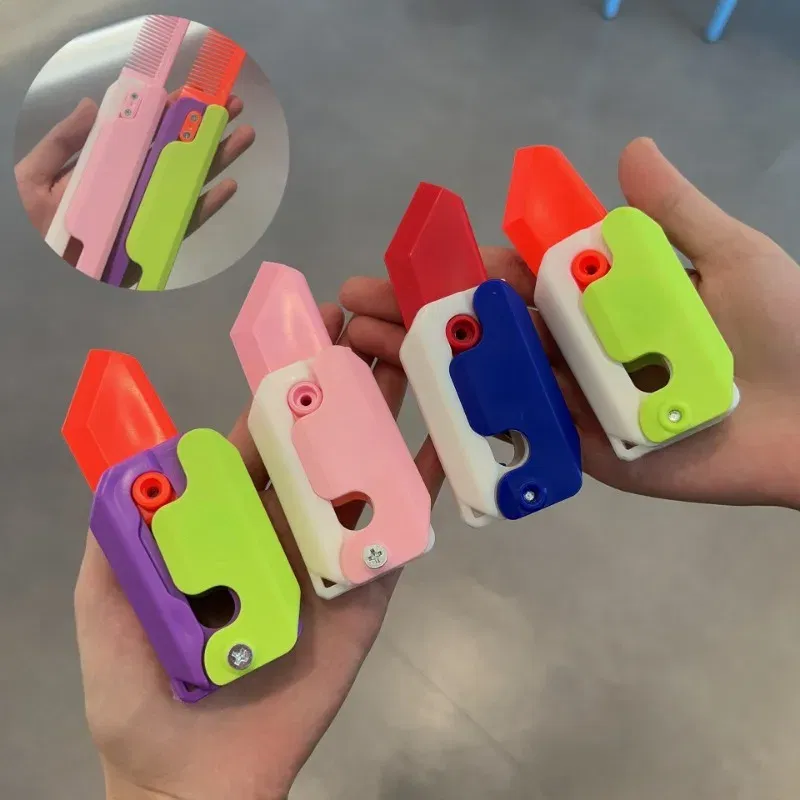 Color: Yellow, Ships From: CHINA - Gravity Folding Claw Knife Radish Knife 3d Printing Gravity Knife Small Radish Knife Push Card Decompression Fidget Mini Toy