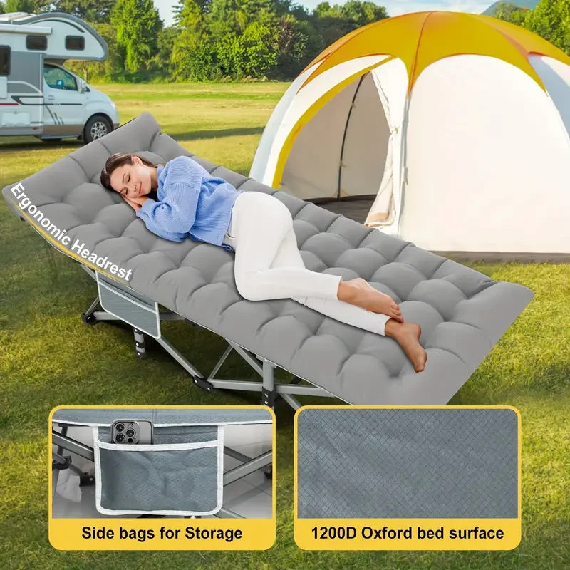 Folding Camping Cot with Mattress, Sleeping Cots