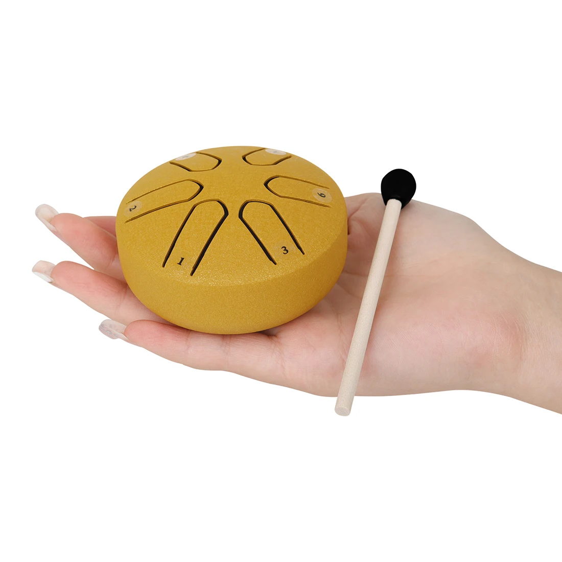 Color: DEEP BLUE - 3 Inch 6-Tone Steel Tongue Drum Mini Hand Pan Drums with Drumsticks Percussion Musical Instruments Drum Accessories