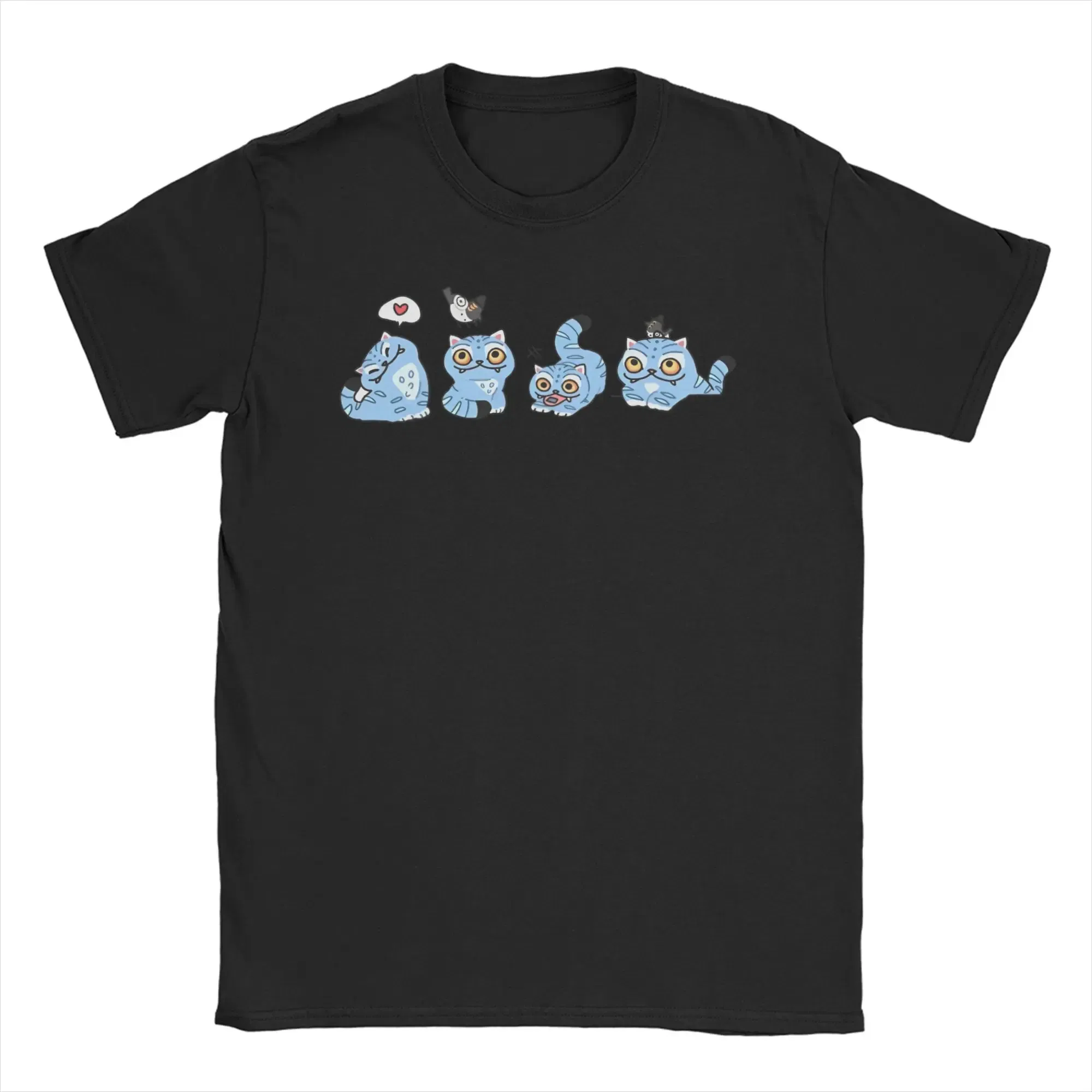 Color: WHITE, Size: M - Derpy Tiger Cat T Shirt Men Women's Cotton Unique T-Shirt Round Collar Huntrix Kpop Demon Hunters Tees Short Sleeve 4XL 5XL 6XL