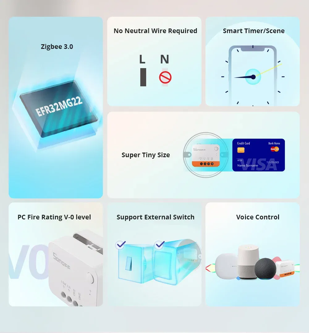 Bundle: Bundle4, Ships From: CHINA - SONOFF ZBMINI L2 Extreme ZigBee Smart Switch No Neutral Wire Required DIY Two-Way Control with Zigbee Hubs Bridge Alexa Google