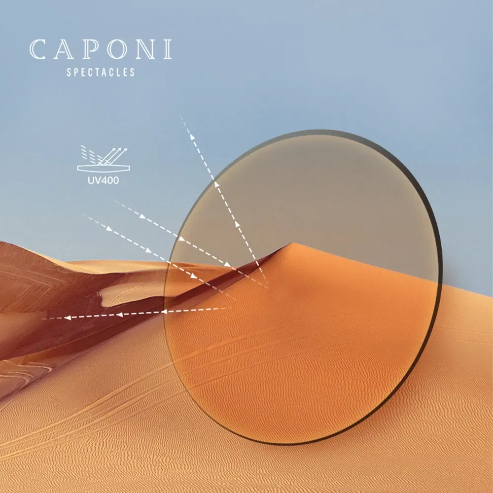 Lenses Color: GRAY, Lens Index: 1.67 - CAPONI Photochromic Brown Optical Aspherical Lens CR-39 Resin Customized Prescription Myopia Hyperopia 1.56 1.61 2pcs/1 pair