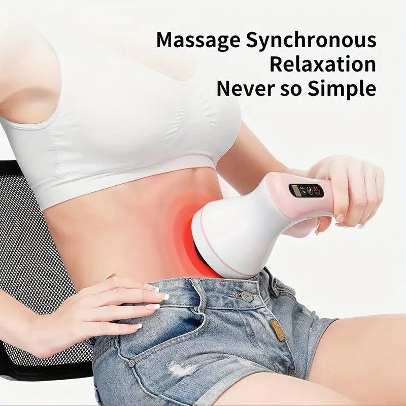 Rechargeable Handheld Cellulite Massager With 4 Heads, USB-Powered Body Machine For Full Body Massage, Fat Reduction, Toning For Men And Women