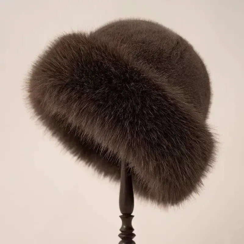 Color: army green - Warm Warm Hat Casual Plush Fluffy Plush Cap Versatile Solid Hat for Holiday Season