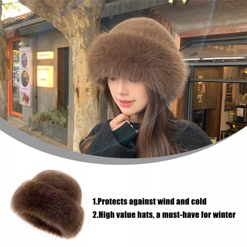 Color: army green - Warm Warm Hat Casual Plush Fluffy Plush Cap Versatile Solid Hat for Holiday Season
