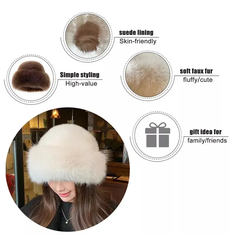 Color: army green - Warm Warm Hat Casual Plush Fluffy Plush Cap Versatile Solid Hat for Holiday Season