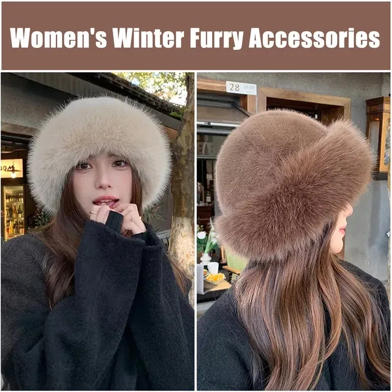 Color: army green - Warm Warm Hat Casual Plush Fluffy Plush Cap Versatile Solid Hat for Holiday Season