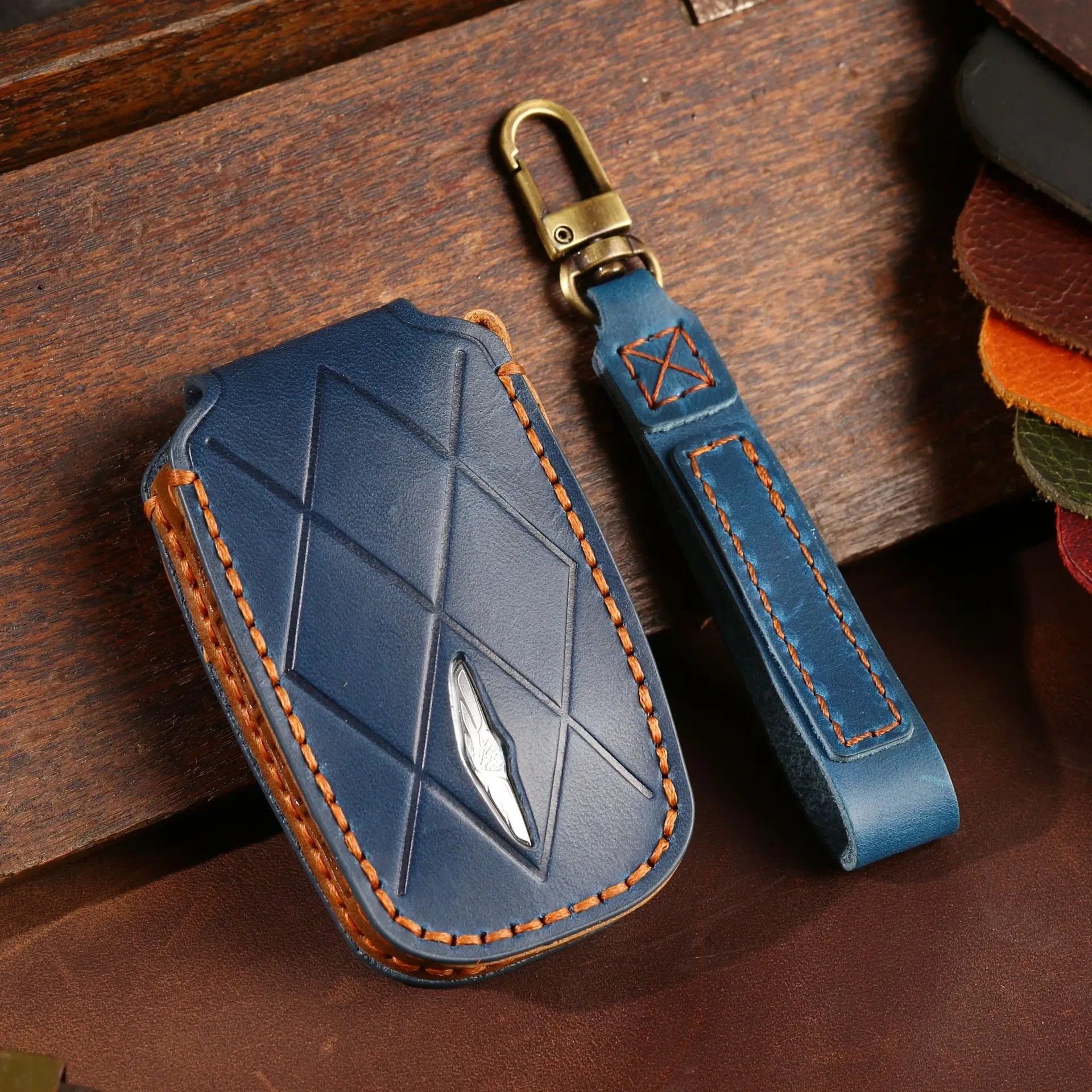 5 6 7 8 Bottons Leather Car Key Case Fob Cover for Hyundai Genesis G70 G80 G90 GV60 GV90 EQ900 2022 2023 2024 2025 Accessories