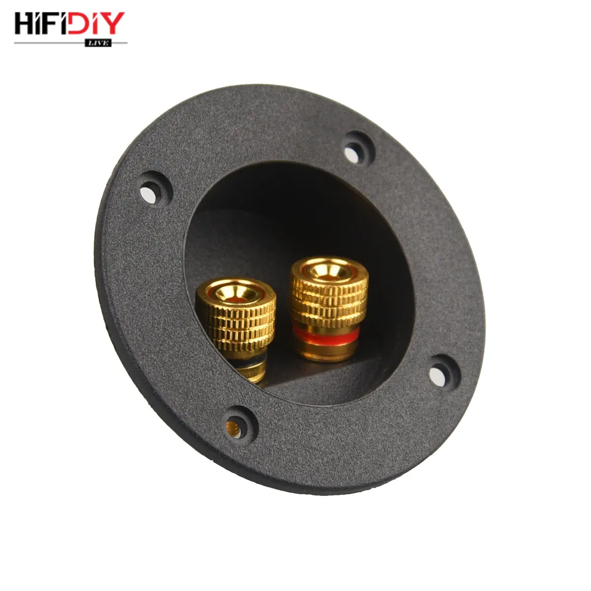 Color: black, Bundle: Bundle 2 - HIFIDIY LIVE Square circle (Install Hole 49-76) speaker junction Box Terminal Shell 2 copper Binding Post Wire Cable Connector