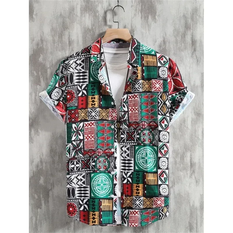 Vintage Shirt Hawaiian Loose Breathable Men's Clothing