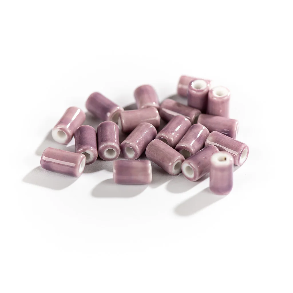 Color: GRAY - 10mm 20pcs Small Tube Pure Color Ceramic Beads Handmade Jewelry Making Supplies Bulk Wholesale Necklace Joias Diy #XN336-1