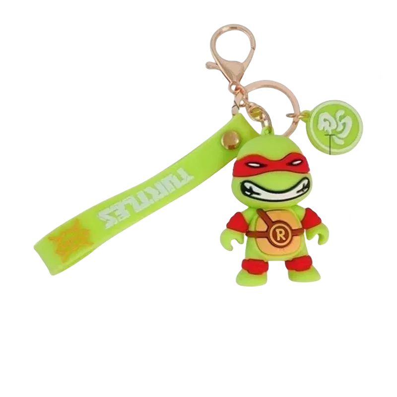 Color: Pink, Size: 12cm - Ninja Turtles Keychain Schoolbag Cartoon Pendant  Anime Key Chain Keyrings Car Key Ring Accessories Kids Adults Birthday Gifts