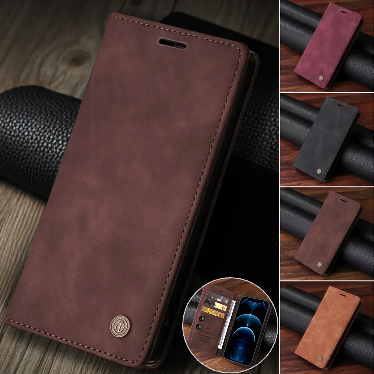 Color: Sky blue, Material: PP - Leather Wallet Case For Samsung Galaxy A15 A05 A14 A24 A34 A54 A13 A23 A33 A53 A73 A52 A32 A22 A12 A72 A03S A04S Flip Book Cover