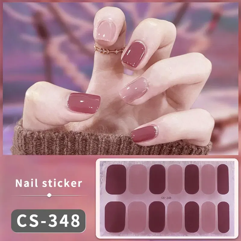 Color: Mint Colour - DIY Gel Nail Stickers Cured-free Long-Lasting Solid Color Nail Strips Patch Slider Sticker Full Cover Decal Nail Manicure Patch