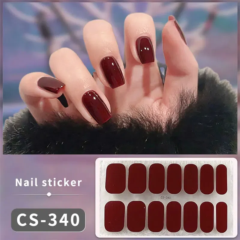 Color: Mint Colour - DIY Gel Nail Stickers Cured-free Long-Lasting Solid Color Nail Strips Patch Slider Sticker Full Cover Decal Nail Manicure Patch