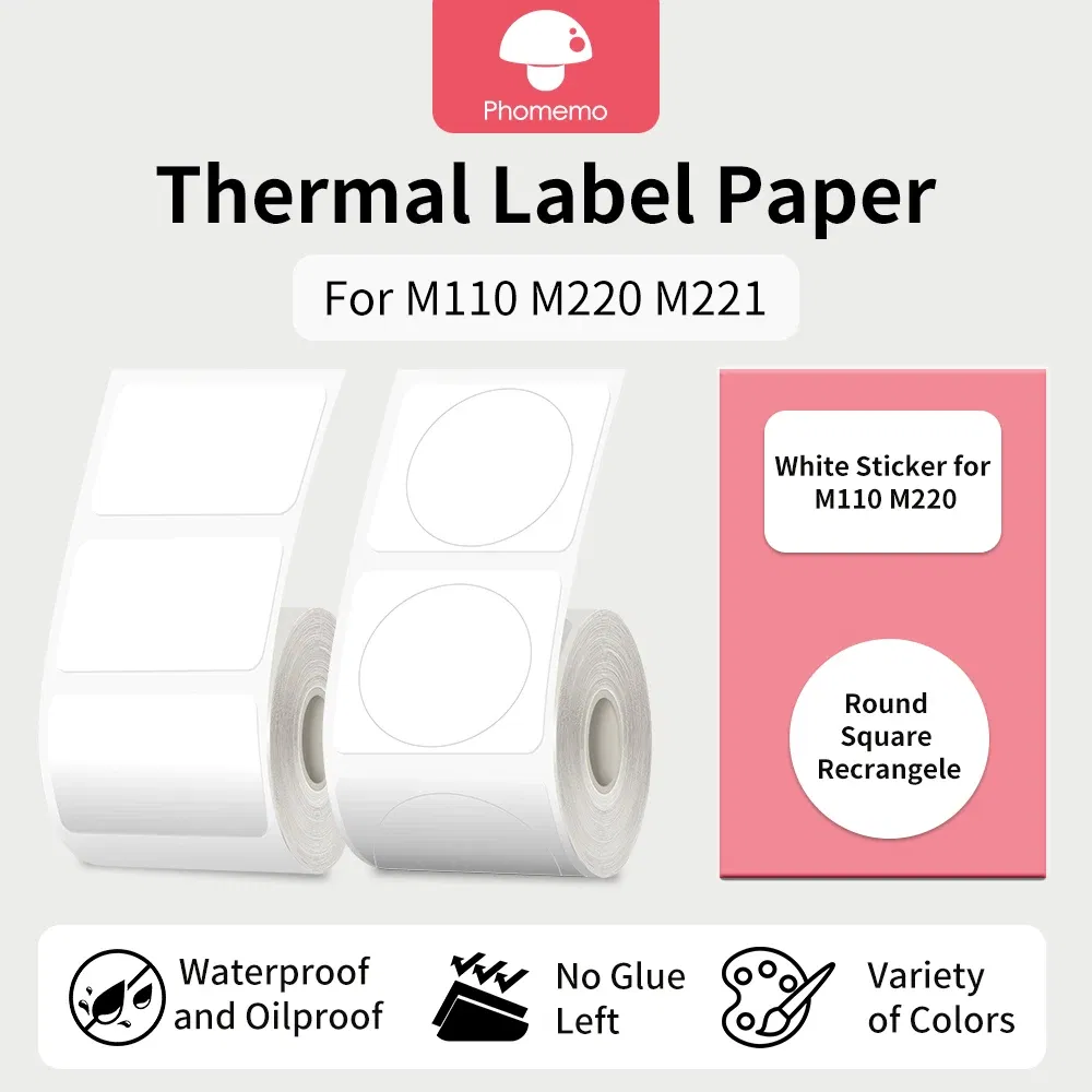Color: RED - Label Maker Paper Phomemo M110 Label for Small Business Multi-Purpose Thermal Sticker for Phomemo M110 M221 M200 M220 Printer