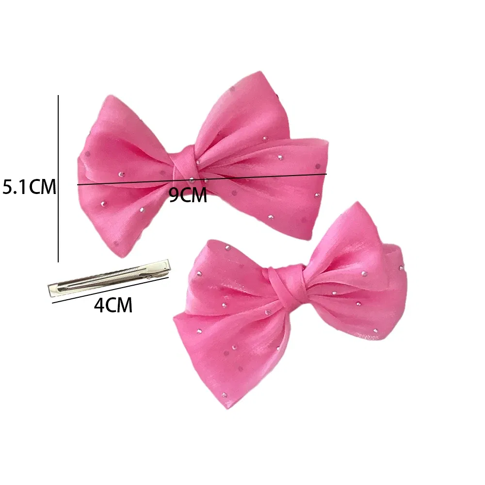Color: Milky White - 2Pcs Starry Dots Red Velvet Bow Hair Pins Hair Clips Kids Girls Fashion Christmas Barrettes Ponytail Holder Headwear Accessories