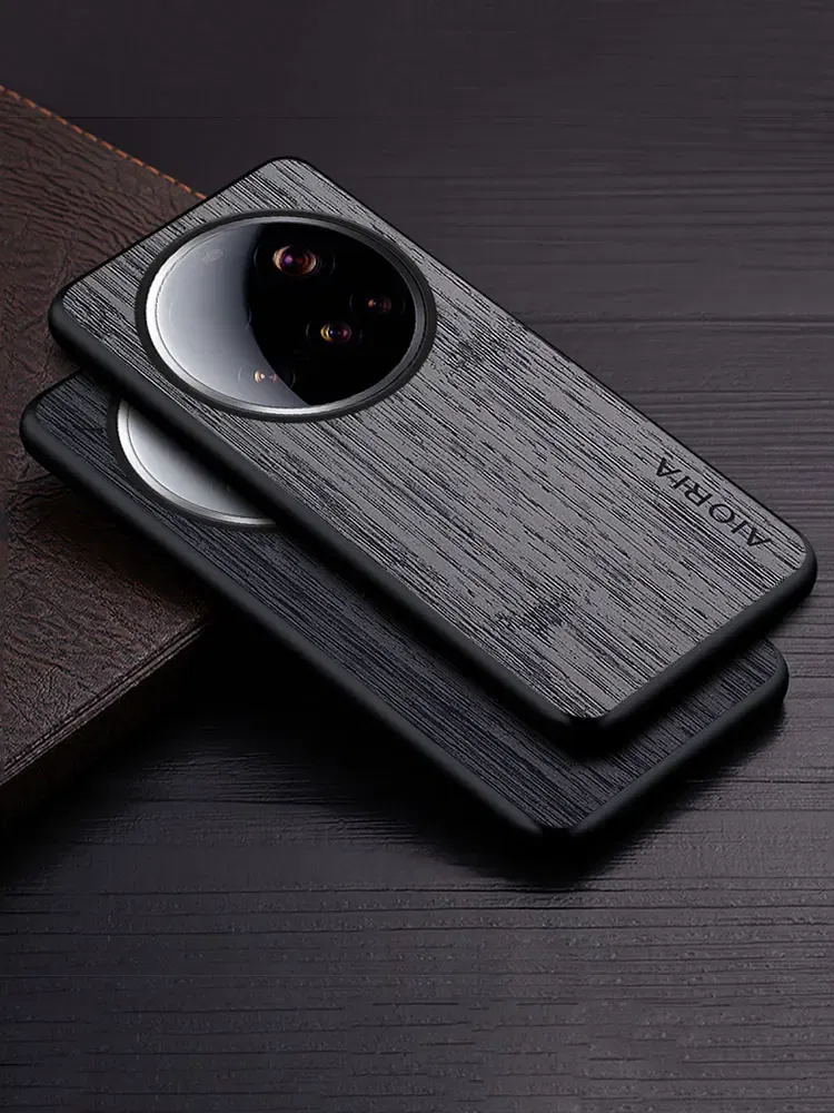 Color: GRAY, Compatibility by Model: xiaomi 15 ultra - Case For Xiaomi 15 Ultra Funda Bamboo Wood Pattern Leather Cover Luxury Capa For xiaomi 15 Ultra case Coque