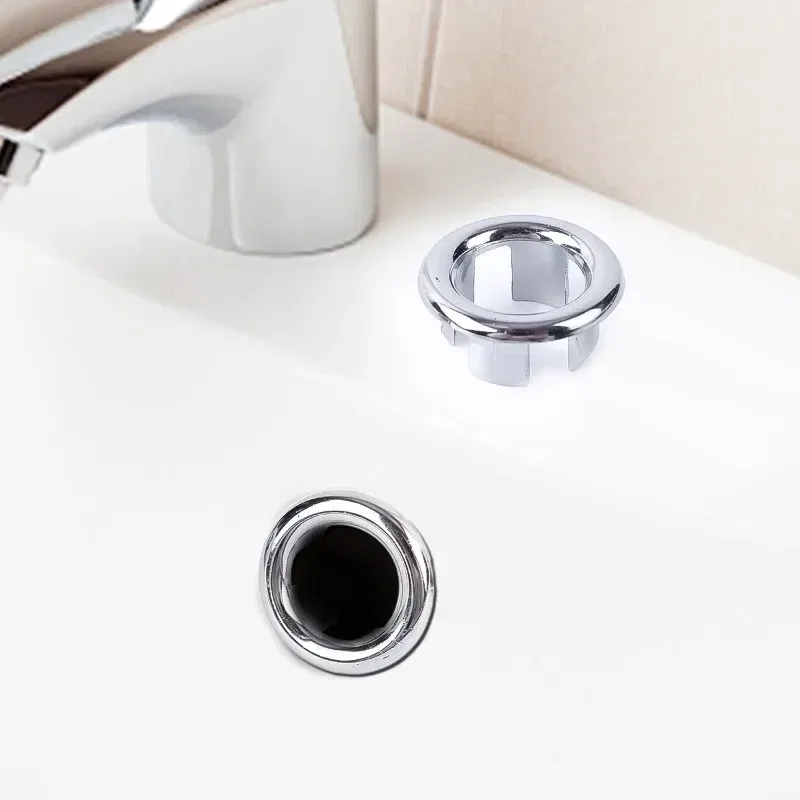 Color: light green, Outer Diameter: 76mm - 4/1pcs Sink Hole Round Overflow Cover Kitchen Basin Trim Hollow Overflow Ring Plug Bathroom Wash Basin Overflow Ring Accessories