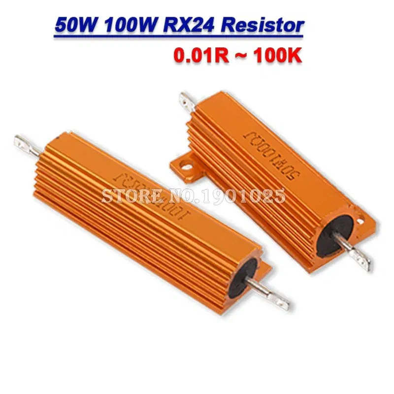 Resistance: 20R - New RX24 Aluminum Power Metal Shell Case Wirewound Resistor BXV 50W 100W 0.01R ~ 100K 1 6 8 10 20 200 500 1K 10K Ohm Resistance