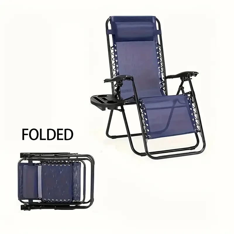 Zero Gravity Lounger  with Cup Holder and Adjustable Pillow