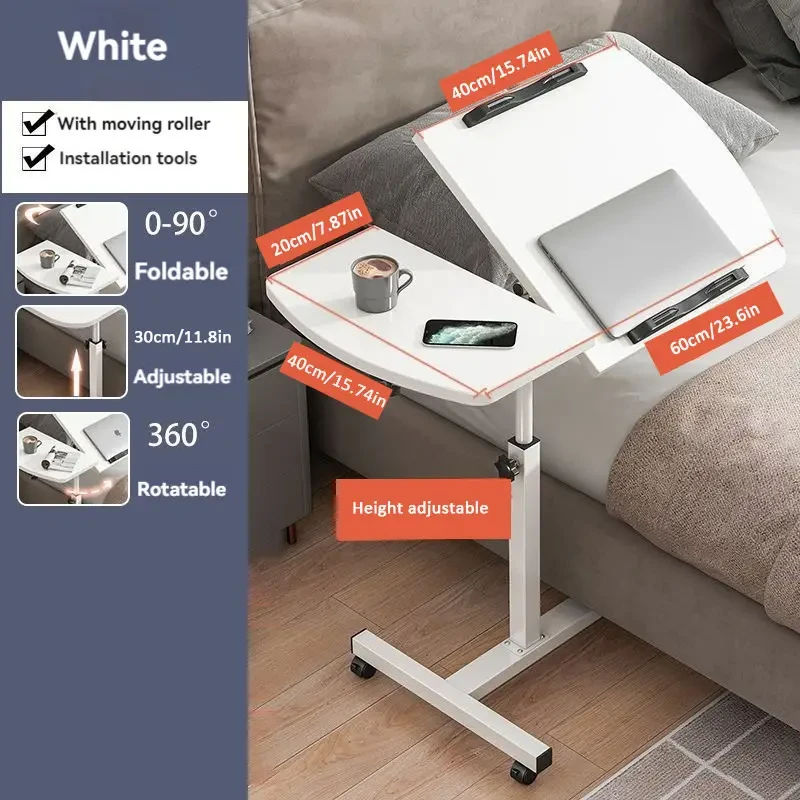 Adjustable Height Folding Desk - Stainless Steel, Portable for Outdoor & Home Use, Ideal for Bedroom, Dorm Office