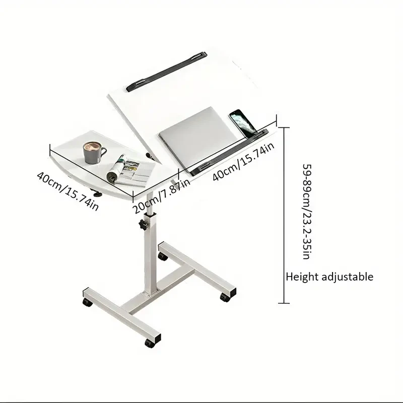Adjustable Height Folding Desk - Stainless Steel, Portable for Outdoor & Home Use, Ideal for Bedroom, Dorm Office