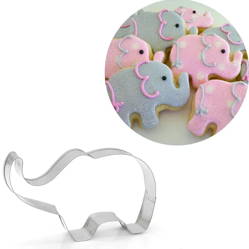 Elephant Cookie Cutter Stainless Steel Biscuit Knife Baking Fruit Kitchen Tools Mold Embossing Printing