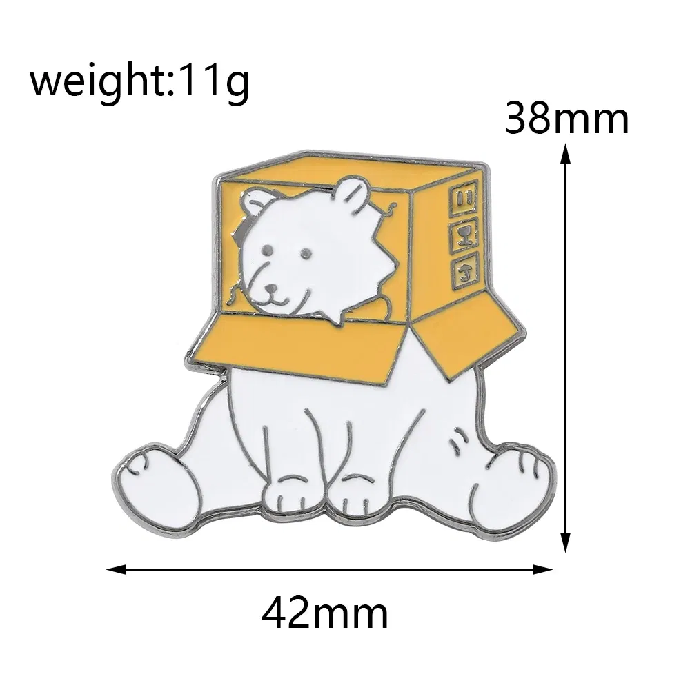 Metal color: Gold-color, Ships From: CHINA - Cartoon Cute Animal Brooch Bear Trash Can Lovely Cat Enamel Pins Badge Lapel Collar Fashion Woman Jewelry Accessories Gifts