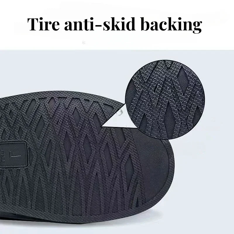 Color: black, Size: XXL - Recycling rain boot cover anti-slip boot cover Unisex bicycle shoes rain and snow day protective cover