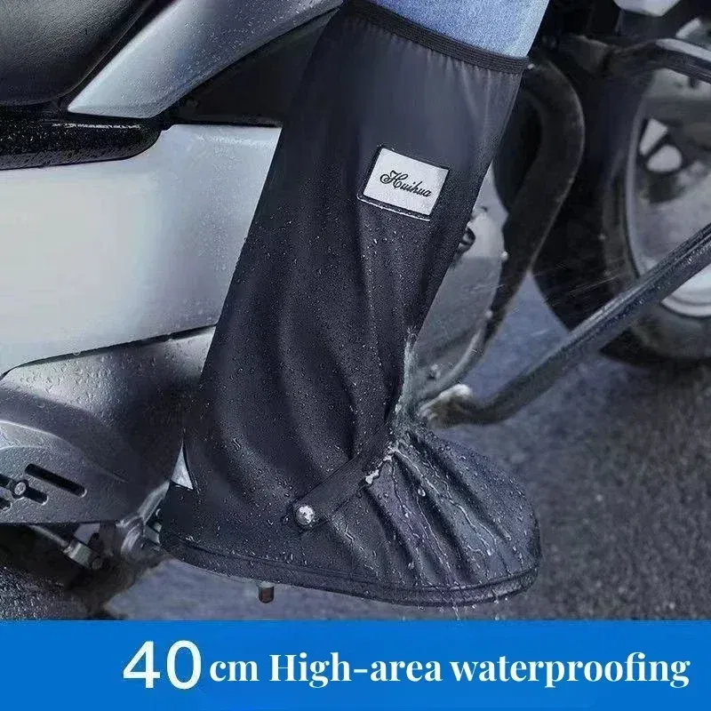 Color: black, Size: XXL - Recycling rain boot cover anti-slip boot cover Unisex bicycle shoes rain and snow day protective cover