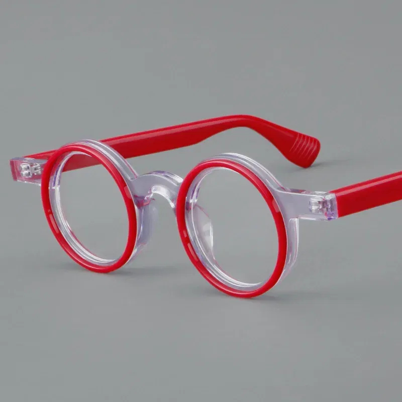 Frame Color: GRAY, Eye Prescription: +125 - VCKA Round Acetate Photochromic Reading Glasses Frame Men Prescription Anti-blue Eyeglasses Women Custom Eyewear +0.50 to+6.0