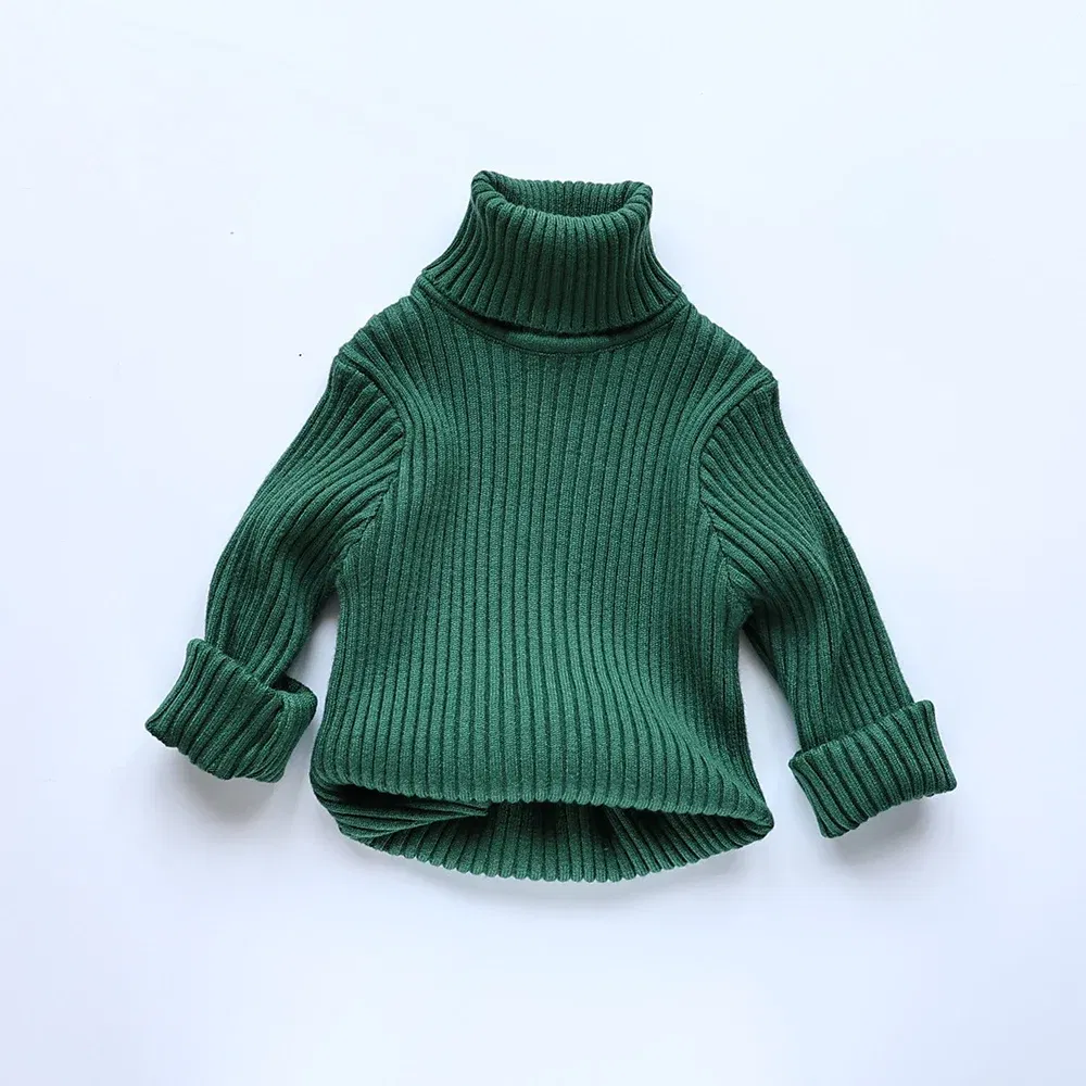 Color: Beige, Kid Size: 5 - MILANCEL Autumn Soft Tight Unisex Kids Knitwear Sweaters Solid Multi Color Girls Sweater Brief Boys Pullover Turtleneck Outwear