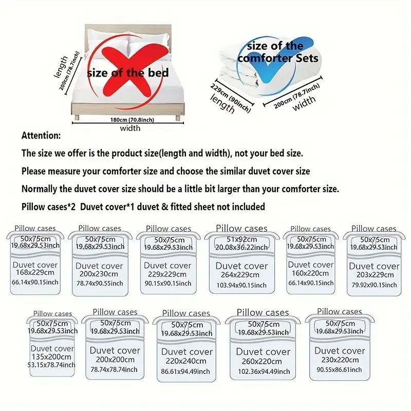 3-Piece Red Grid Duvet Cover Set