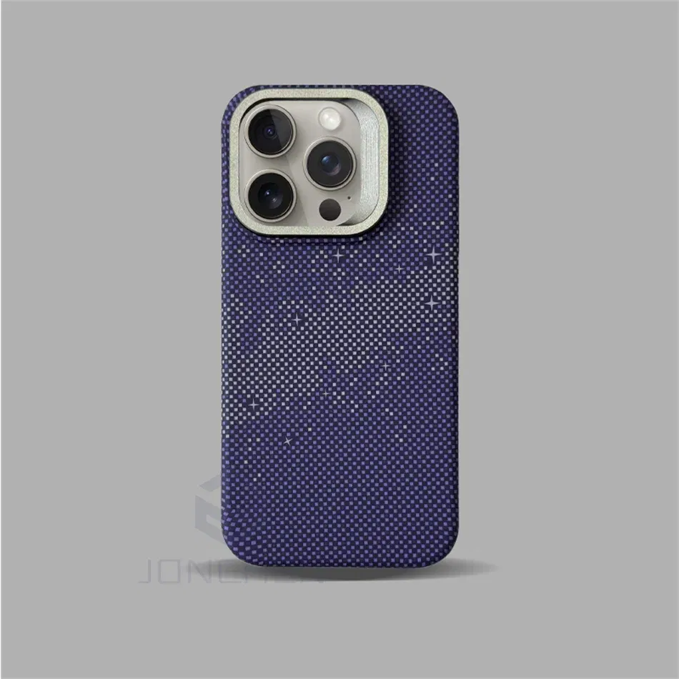 Color: MULTI, Material: POLYESTER - Luxury Magnetic Stand Metal Lens Relief Carbon Fibre Pattern For Magsafe Case For iPhone 15 14 13 Pro Max Shockproof Back Cover