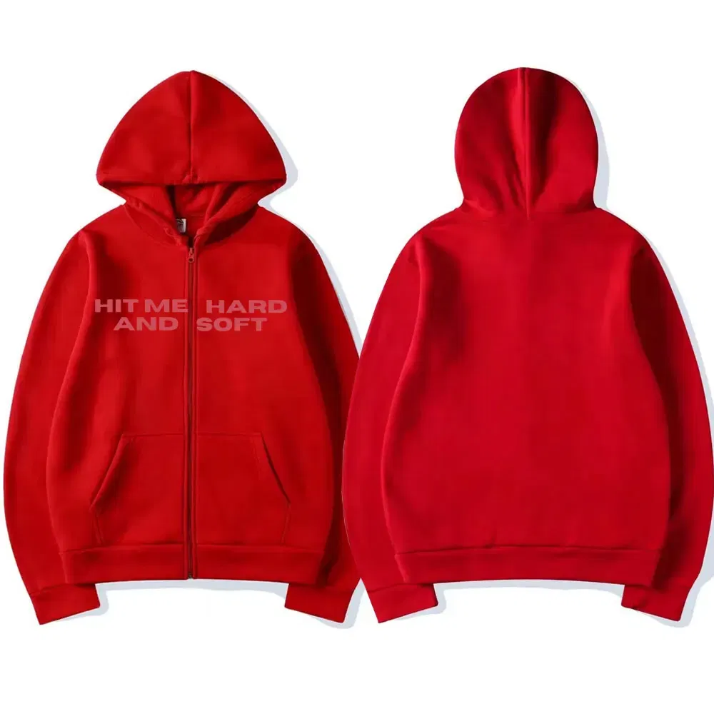 Color: SKY BLUE, Size: XXXL - Hit Me Hard and Soft 2025 Tour Zipper Hoodies Fans Gift Men Women Clothing Pullovers Fashion Hip Hop Zip Up Sweatshirts Jackets