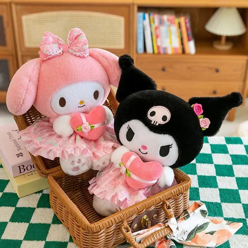 Color: SandyBrown - Sanrio Kuromi Plush Toy30cm Cinnamoroll Melody Stuffed Doll Comfortable And Soft Plush Toy Valentine's Day Child Birthday Gift