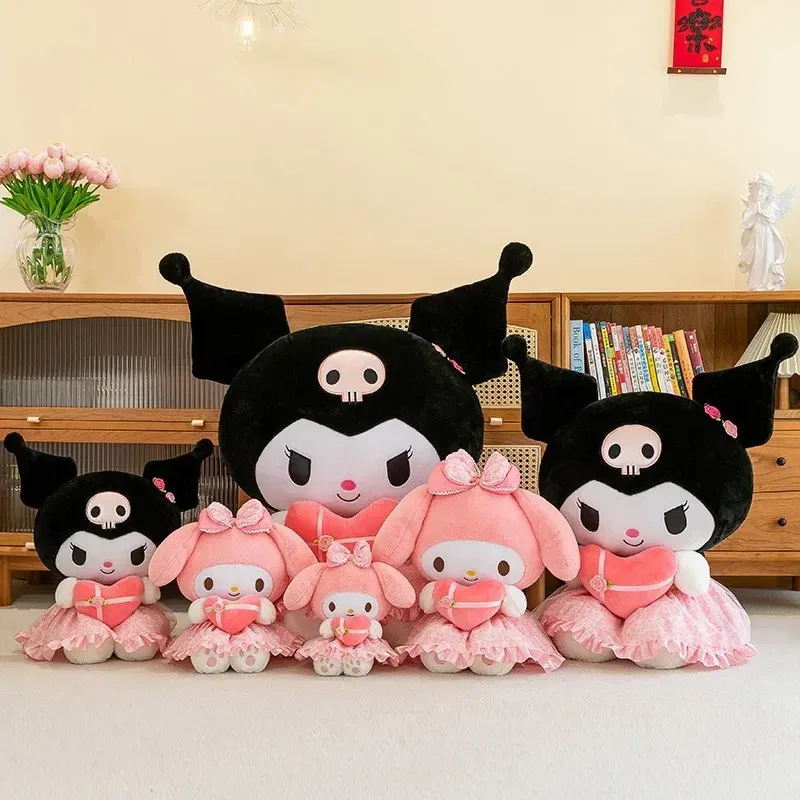 Color: SandyBrown - Sanrio Kuromi Plush Toy30cm Cinnamoroll Melody Stuffed Doll Comfortable And Soft Plush Toy Valentine's Day Child Birthday Gift