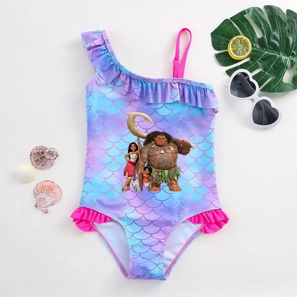 Color: Red, Kid Size: 12M - Moana Baby Girl Mermaid Fish Scale Print Swimsuit One-Piece Swimwear Toddler Bathing Suit Beach Outfit
