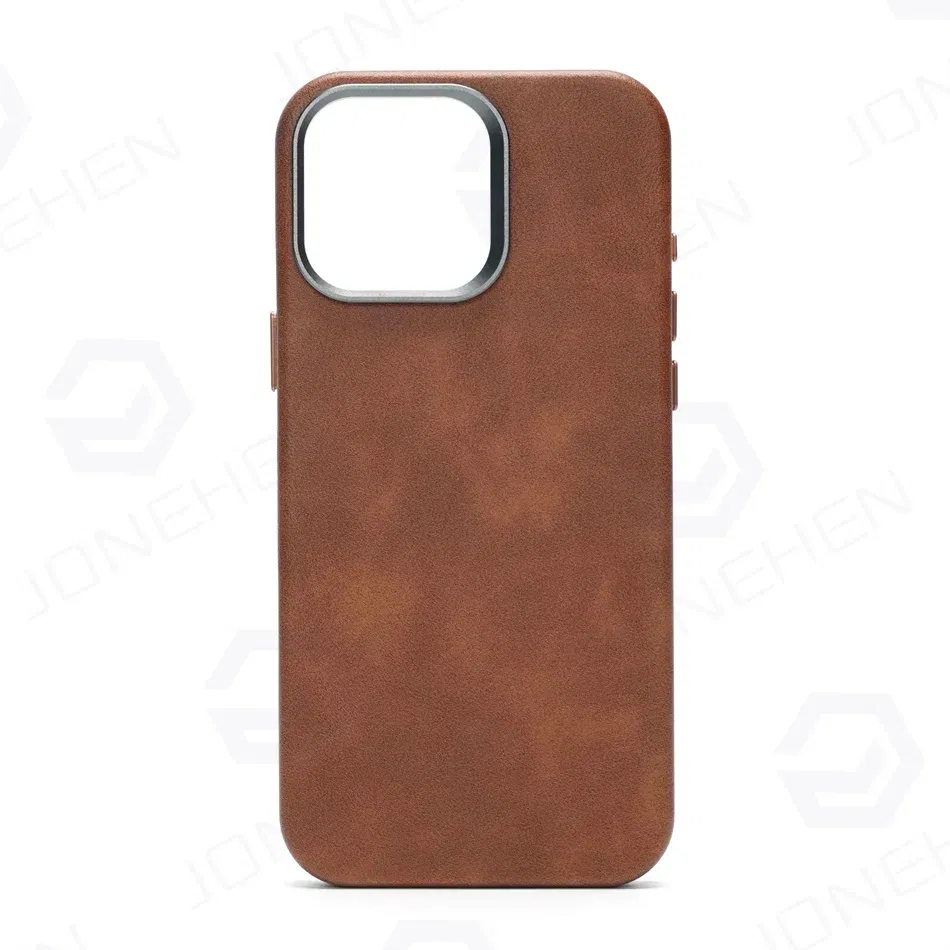 Color: Purple Pink, Material: Nylon - High-end Retro Oil Wax Pattern Magnetic For Magsafe Leather Case For iPhone Air 15 14 Plus 13 16 17 Pro Max Camera Button Cover