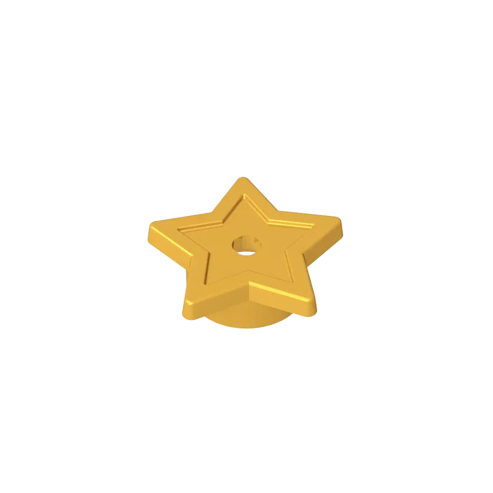 Color: Yellow - Gobricks GDS-90488 Star with Stud Holder compatible with lego 28619  Assembles Building Blocks children's toys
