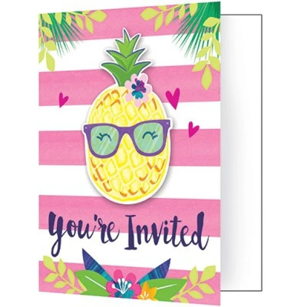 Invitation Postcard - Pineapple - Pack of 8