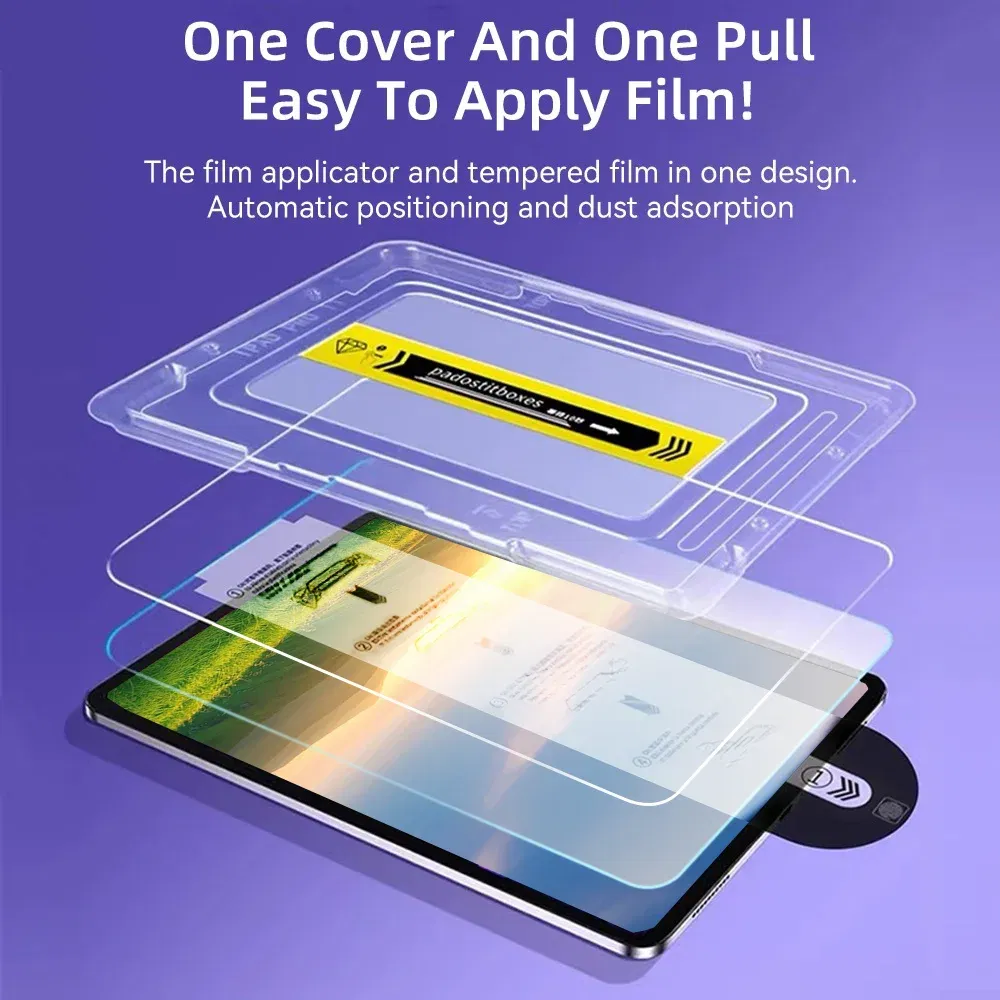 Color: Dark Grey - For iPad Air M2 Tempered Glass Screen Pro 11/13 M4 Protector Film fir for 5/6/7/8/9/10th Gen Air4/5 Mini6 Air3 10.5