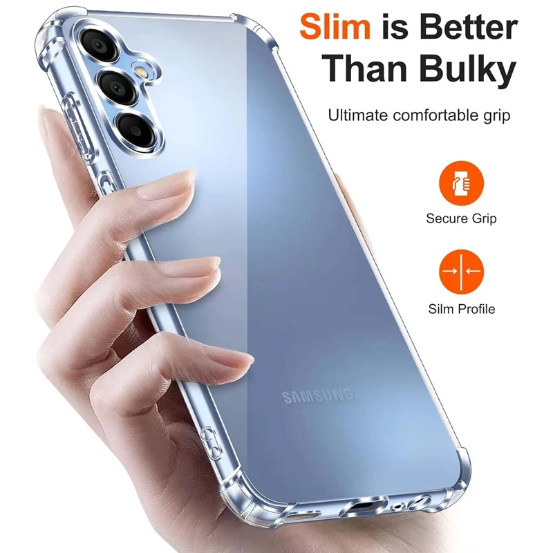Color: Khaki - Luxury Clear Phone Case For Samsung Galaxy A15 A25 A35 A55 A04 A14 A23 A54 A03 A13 A23 A33 A53 A73 A32 A52 A72 Back Cover