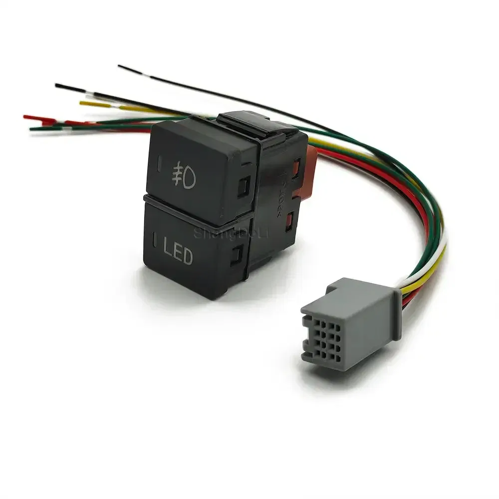 Color: black - LED Light Car Dual Switch Front Fog Light Steering Wheel Heating Button With Wire For Honda CRV URV AVANCIER CITY Accessories