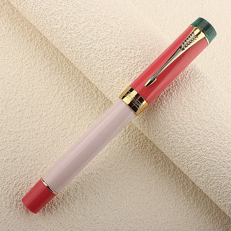 Color: Blue, Nib Size: XF - JINHAO 100 Centennial Fountain Pen Resin Gold Clip Nib EF F M Students Pens Business Stationery School Office Supplies PK 9019