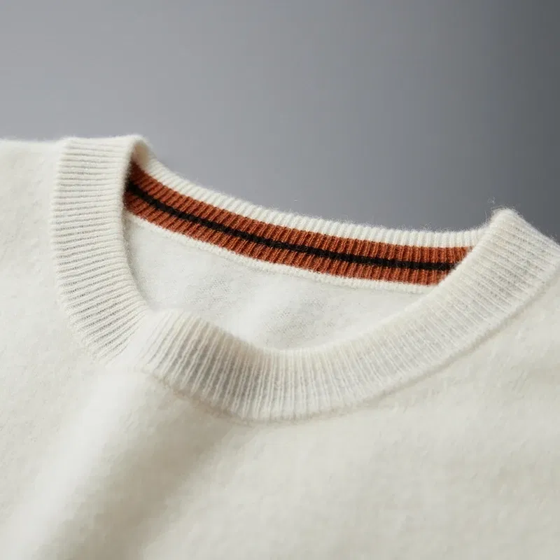 Color: green, Size: XXL, Ships From: CHINA - Autumn Winter Men's O-Neck Pullover Sweater 100% Cashmere Simple Basic Knitwear Cashmere Solid Color Clothing Casual Warm Tops